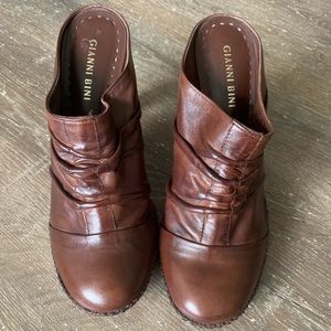 Gianni Bini dark brown bootie heels